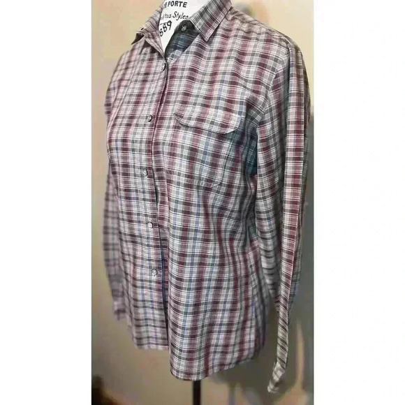 Vintage 1970s Levi Strauss Plaid Button Front Shirt. Women’s Size 12 Pink Blue - Picture 3 of 10